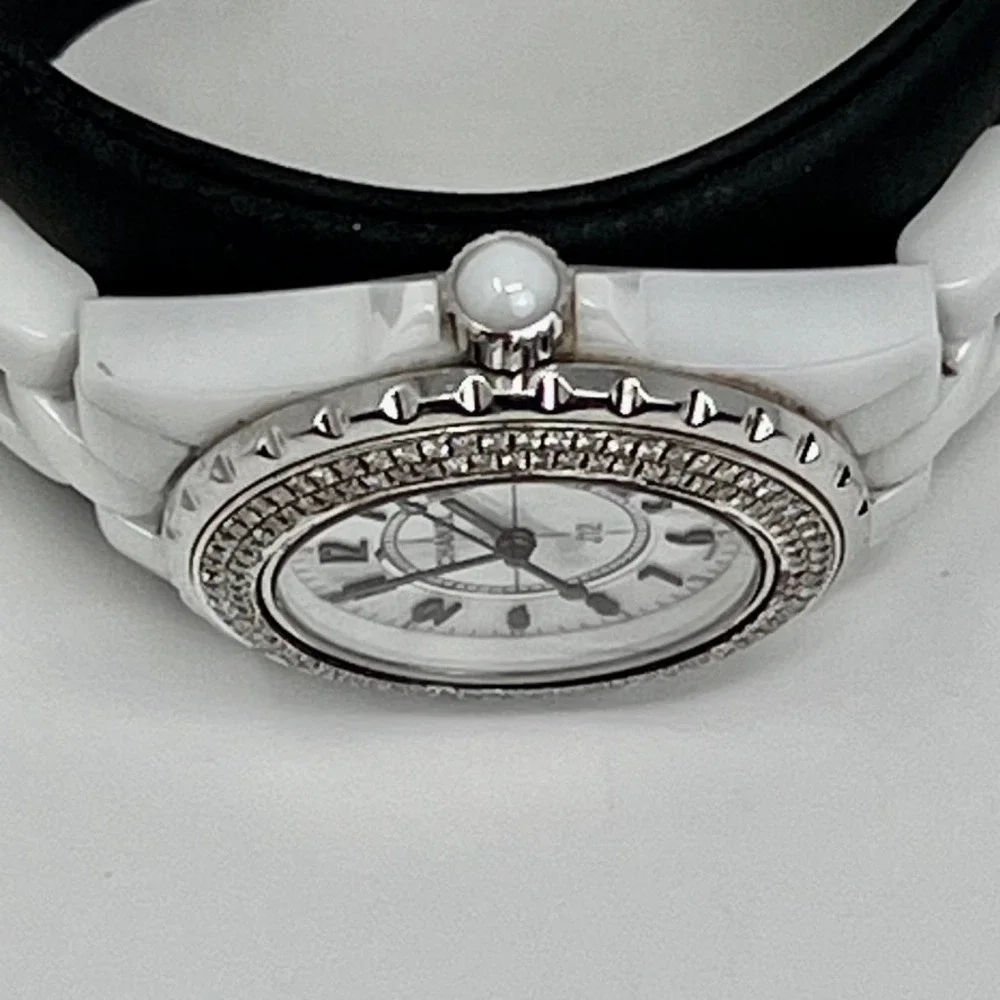 Chanel J12 White Ceramic Diamond Bezel Watch Swiss Made‎ H0968 H0967